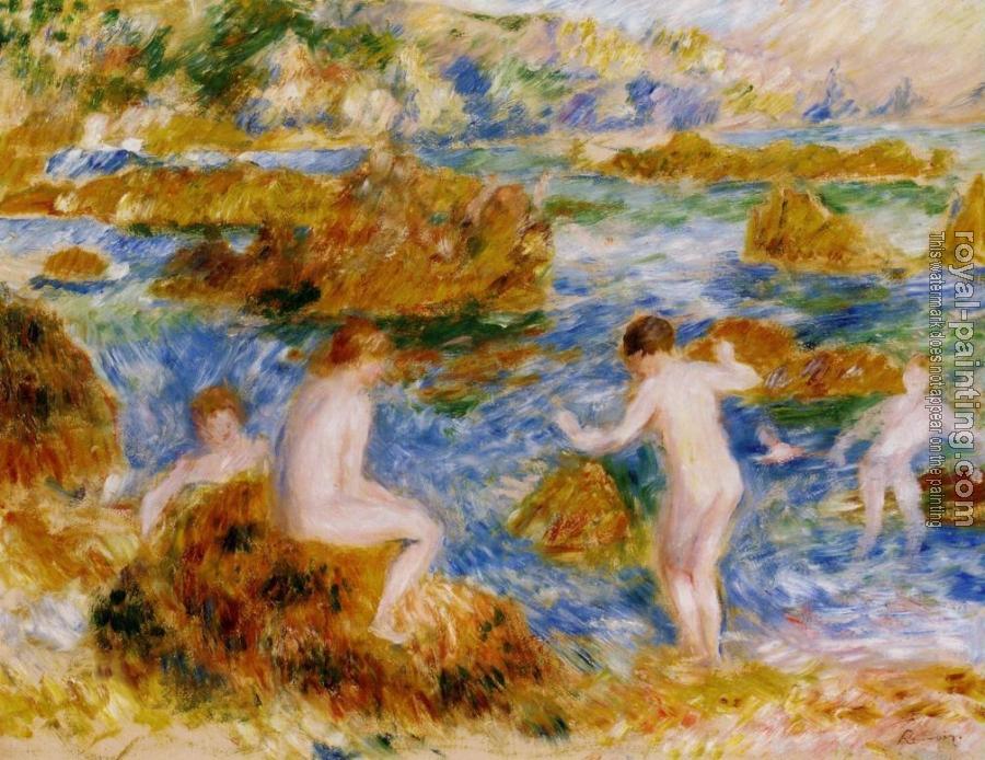 Pierre Auguste Renoir : Nude Boys on the Rocks at Guernsey